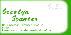 orsolya szanter business card